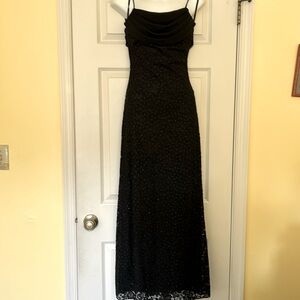 Black dress with sequins and lace